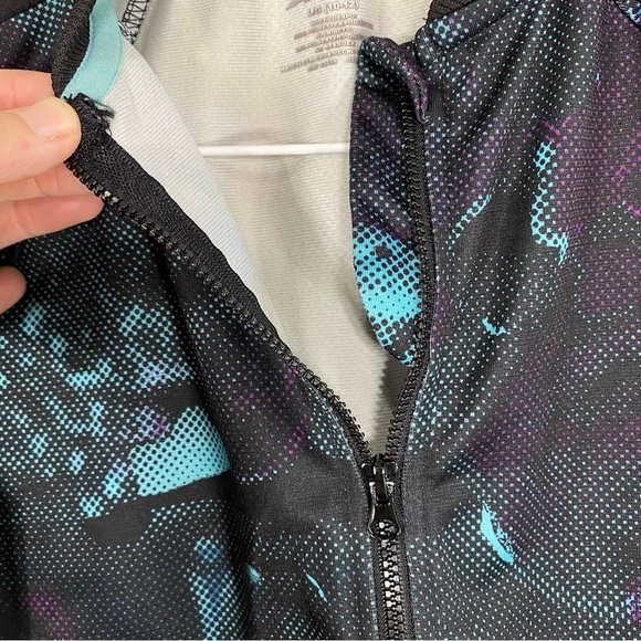 Avia Girls Black Digital Bloom Performance Track Jacket - Picture 4 of 9